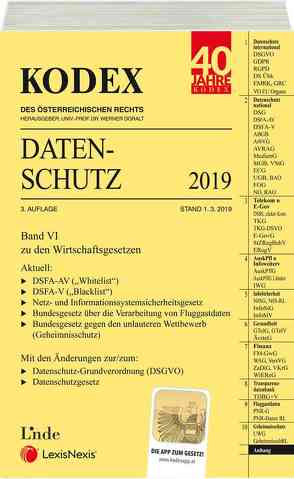 KODEX Datenschutz 2019 von Doralt,  Werner, Pachinger,  Michael