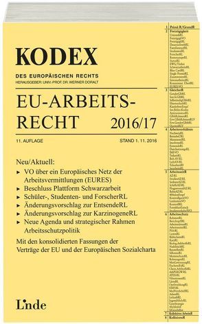 KODEX EU-Arbeitsrecht 2016/17 von Doralt,  Werner, Murr,  Robert, Rosoli,  Silvia