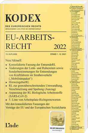 KODEX EU-Arbeitsrecht 2022 von Doralt,  Werner, Dori,  Valerie, Schmid,  Andreas