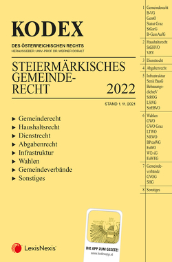 KODEX Steiermärkisches Gemeinderecht 2022 – inkl. App von Doralt,  Werner, Henning,  Günter, Koch,  Christian, Wlattnig,  Wolfgang