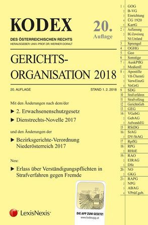 KODEX Gerichtsorganisation 2018 von Doralt,  Werner, Maleczky,  Oskar