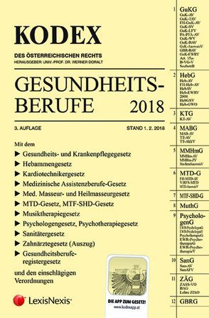 KODEX Gesundheitsberufe 2018 von Doralt,  Werner, Marzi,  Leopold-Michael