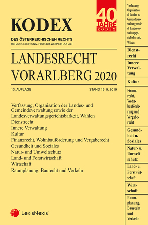 KODEX Landesrecht Vorarlberg 2020 von Deschler,  Ramona, Doralt,  Werner, Thalhammer,  Heidemarie