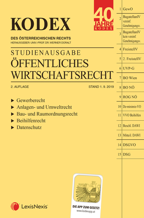 KODEX Öffentliches Wirtschaftsrecht 2019/20 von Doralt,  Werner