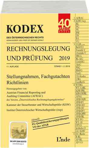 KODEX Rechnungslegung und Prüfung 2019 von Bakel-Auer,  Katharina, Doralt,  Werner, Gedlicka,  Werner, Knotek,  Markus