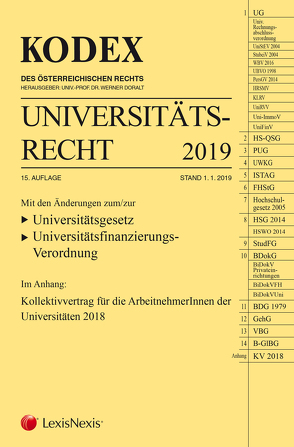 KODEX Universitätsrecht 2019 von Doralt,  Werner, Perle,  Christine