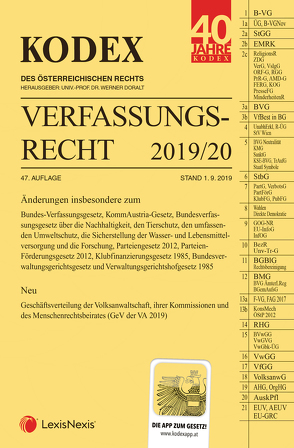 KODEX Verfassungsrecht 2019/20 von Doralt,  Werner, Lanner,  Christoph