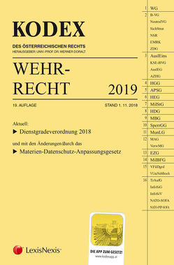 KODEX Wehrrecht 2019 von Doralt,  Werner, Edlinger,  Andreas