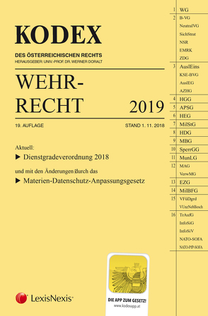 KODEX Wehrrecht 2019 von Doralt,  Werner, Edlinger,  Andreas