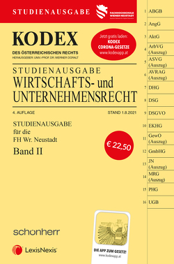 KODEX Wirtschafts- und Unternehmensrecht 2021 Band II – inkl. App von Doralt,  Werner, Gamsjäger,  Patrycja