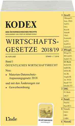 KODEX Wirtschaftsgesetze Band I 2018/19 von Doralt,  Werner, Konetzky,  Georg