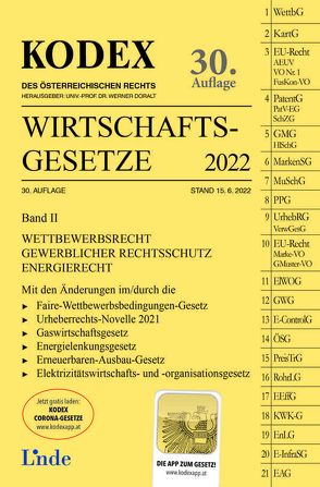 KODEX Wirtschaftsgesetze Band II 2022 von Doralt,  Werner, Konetzky,  Georg