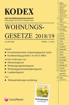 KODEX Wohnungsgesetze 2018 von Doralt,  Werner, Mohr,  Franz