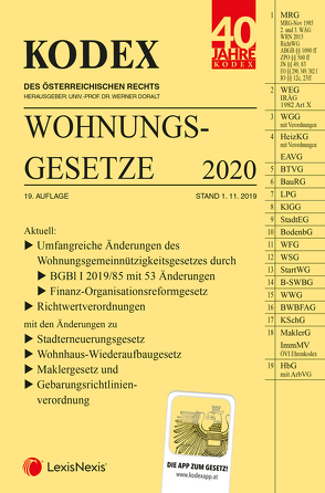 KODEX Wohnungsgesetze 2020 von Doralt,  Werner, Mohr,  Franz