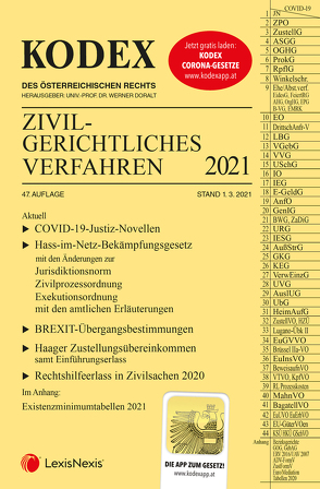 KODEX Zivilgerichtliches Verfahren 2021 von Doralt,  Werner, Stumvoll,  Heinrich