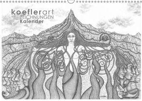 Koeflerart Zeichnungen Kalender (Wandkalender 2018 DIN A3 quer) von koeflerart