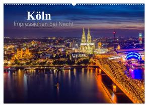 Köln Impressionen bei Nacht (Wandkalender 2024 DIN A2 quer), CALVENDO Monatskalender von Landsmann,  Markus