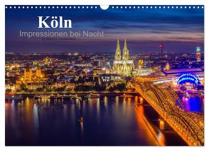 Köln Impressionen bei Nacht (Wandkalender 2024 DIN A3 quer), CALVENDO Monatskalender von Landsmann,  Markus