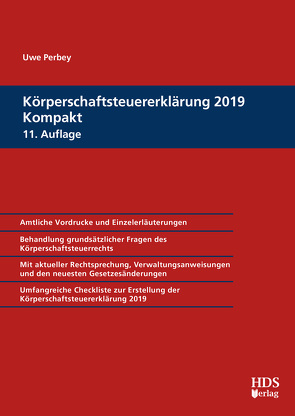 Körperschaftsteuererklärung 2019 Kompakt von Perbey,  Uwe