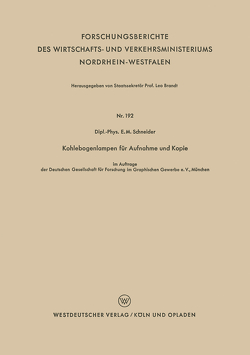 Kohlebogenlampen für Aufnahme und Kopie von Schneider,  E. M.