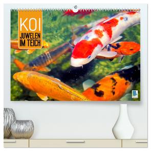 Koi: Juwelen im Teich (hochwertiger Premium Wandkalender 2024 DIN A2 quer), Kunstdruck in Hochglanz von CALVENDO,  CALVENDO