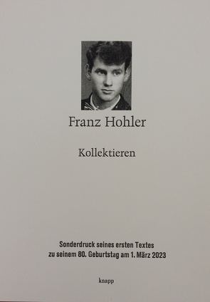 Kollektieren von Hohler,  Franz