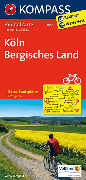 KOMPASS Fahrradkarte 3056 Köln – Bergisches Land 1:70.000 von KOMPASS-Karten GmbH