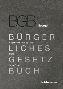 Kommentar zum Bürgerlichen Gesetzbuch mit Einführungsgesetz und Nebengesetzen (BGB) (Soergel) von Berkefeld,  Sebastian, Fehrenbach,  Markus, Gössl,  Susanne Lilian, Harke,  Jan Dirk, Klinck,  Fabian, Knaier,  Ralf, Könen,  Daniel, Matthiessen,  Michael, Neuhoff,  Klaus, Pfeiffer,  Thomas, Rauch,  Fritz Philemon, Rosenkranz,  Frank, Soergel,  Hans-Theodor, Weber,  Maximilian