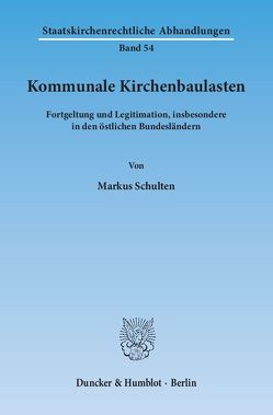 Kommunale Kirchenbaulasten. von Schulten,  Markus