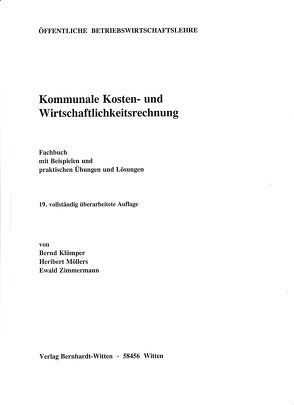 Kommunale Kosten- und Wirtschaftlichkeitsrechnung von Klümper,  Bernd, Möllers,  Heribert, Zimmermann,  Ewald