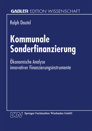 Kommunale Sonderfinanzierung von Dautel,  Ralph Peter