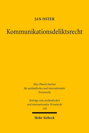 Kommunikationsdeliktsrecht von Oster,  Jan