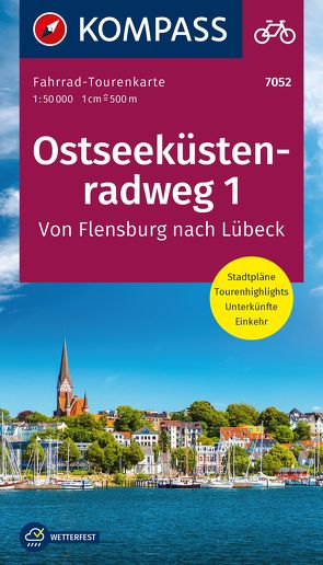 KOMPASS Fahrrad-Tourenkarte Ostseeküstenradweg 1, von Flensburg nach Lübeck 1:50.000 von KOMPASS-Karten GmbH