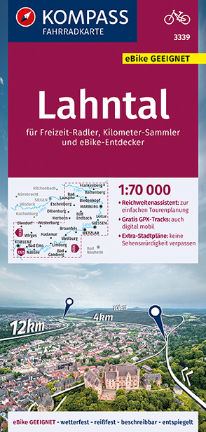 KOMPASS Fahrradkarte 3339 Lahntal 1:70.000 von KOMPASS-Karten GmbH