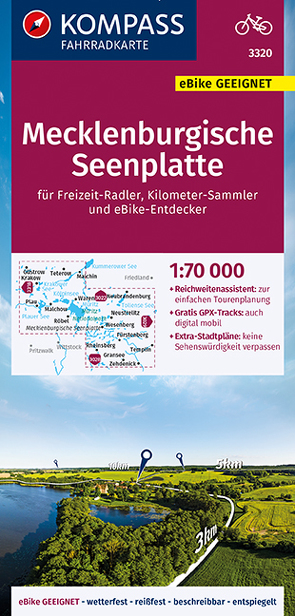 KOMPASS Fahrradkarte 3320 Mecklenburgische Seenplatte 1:70.000 von KOMPASS-Karten GmbH