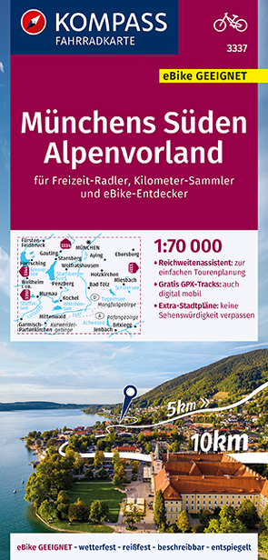 KOMPASS Fahrradkarte 3337 Münchens Süden, Alpenvorland 1:70.000 von KOMPASS-Karten GmbH