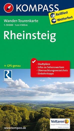 KOMPASS Wander-Tourenkarte Rheinsteig 1:50.000