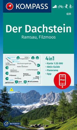 KOMPASS Wanderkarte 031 Der Dachstein, Ramsau, Filzmoos 1:25.000
