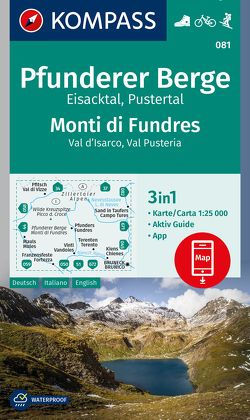 KOMPASS Wanderkarte 081 Pfunderer Berge/Monti di Fundres 1:25.000