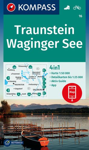 KOMPASS Wanderkarte 16 Traunstein, Waginger See 1:50.000