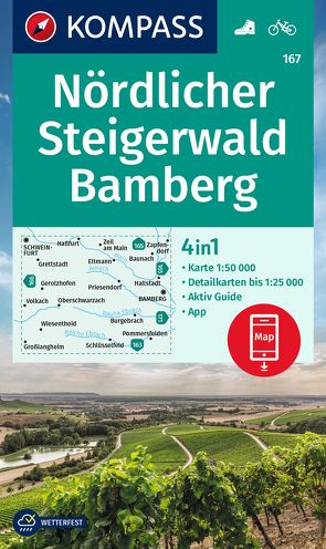 KOMPASS Wanderkarte 167 Nördlicher Steigerwald, Bamberg 1:50.000