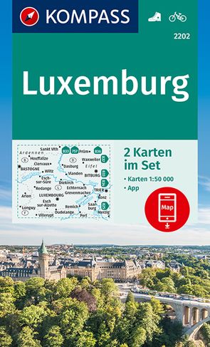 KOMPASS Wanderkarten-Set 2202 Luxemburg (2 Karten) 1:50.000 von KOMPASS-Karten GmbH