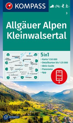 KOMPASS Wanderkarte 3 Allgäuer Alpen, Kleinwalsertal 1:50.000