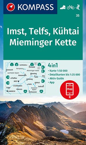 KOMPASS Wanderkarte 35 Imst, Telfs, Kühtai, Mieminger Kette 1:50.000