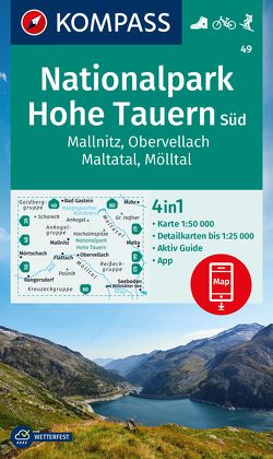 KOMPASS Wanderkarte 49 Nationalpark Hohe Tauern Süd, Mallnitz, Obervellach, Maltatal, Mölltal 1:50.000