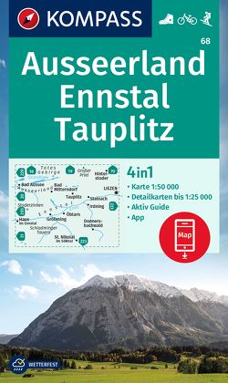 KOMPASS Wanderkarte 68 Ausseerland, Ennstal, Tauplitz 1:50.000 von KOMPASS-Karten GmbH