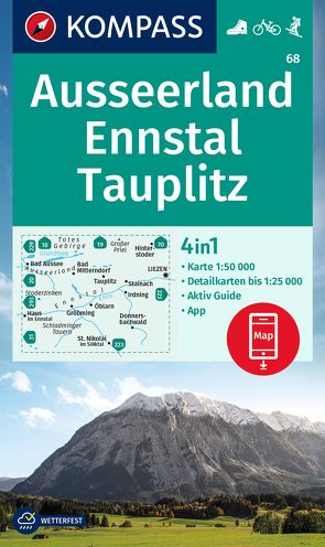 KOMPASS Wanderkarte 68 Ausseerland, Ennstal, Tauplitz 1:50.000 von KOMPASS-Karten GmbH