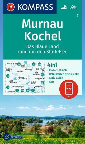 KOMPASS Wanderkarte 7 Murnau, Kochel – Das blaue Land rund um den Staffelsee 1:50.000