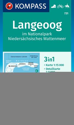 KOMPASS Wanderkarte 731 Langeoog im Nationalpark Niedersächsisches Wattenmeer 1:15.000