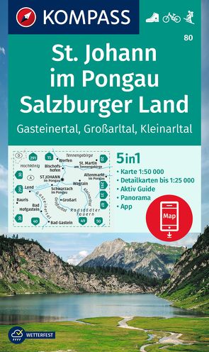 KOMPASS Wanderkarte 80 St. Johann im Pongau, Salzburger Land 1:50.000 von KOMPASS-Karten GmbH